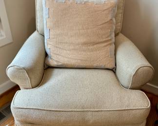 Swivel/Rocker Slip Covered Club Chair #2  (Made in USA for Crate & Barrel).  