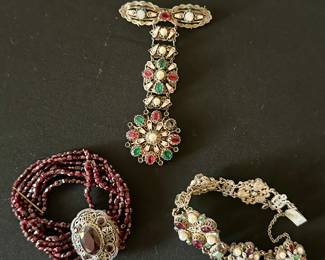 Victorian and early 20th century bracelets and brooch