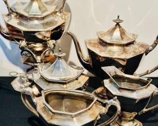Silverplate coffee and tea service