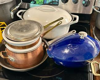 Dutch ovens, copper pots and pans