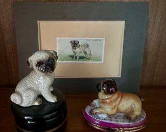 Pug ephemera and trinket boxes