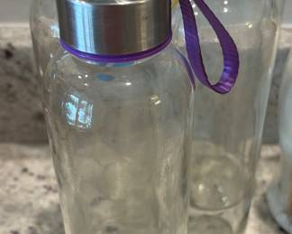 Set of 5 glass bottles 