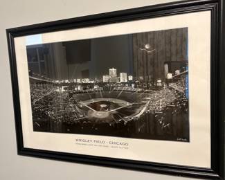 Large framed Wrigley Field print 