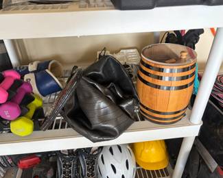 Weights, yoga ball, in line skates