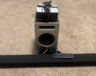 Vizio sound bar, speaker set, and subwoofer 