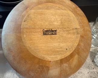 Crate and Barrel large wooden bowl