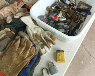Old locks and gloves