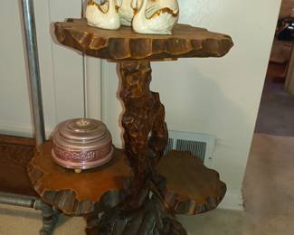 Plant stand and swans
