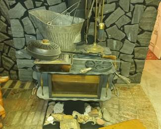Fireplace accessories.   Everybody needs a rock collection around the stove!