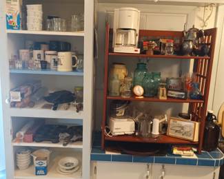 Cookbooks, and kitchen misc.   Cast iron waffle makers