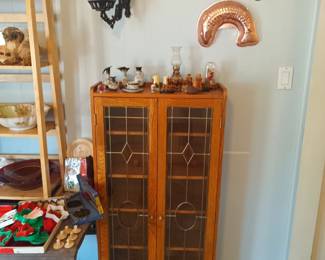 Fishy time.   Stained glass door cabinet