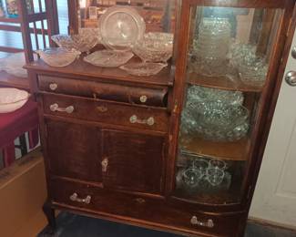 Another cool hutch/buffet.   Crystal and glassware