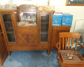 Cool little buffet/china hutch, music cabinet and office chair