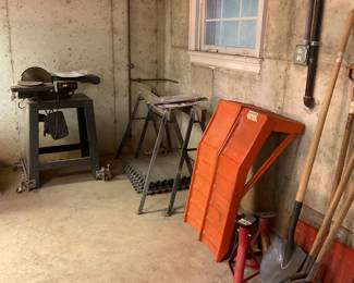 yard tools, car ramps