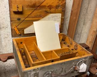 Military wood gun repair box , vintage