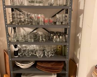 Glassware, some with airplane designs