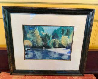 Pastel Landscape Painting Artist Unknown