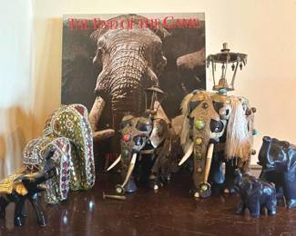 Ebony Carved Elephants