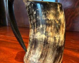 Carved Horn Tankard