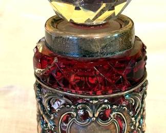 Antique English Sterling Wrapped Perfume Bottle