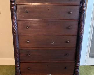 Mahogany Empire Chest Of Drawers
