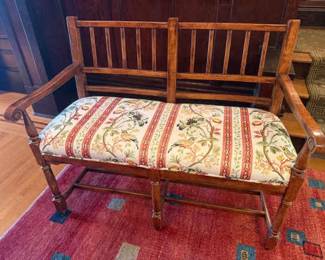 Antique Edwardian TwoSeater Armchair Salon Bench