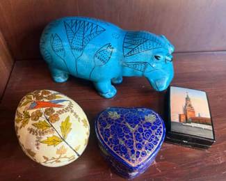William, the Faience Hippopotamus, Collectible Black Lacquer Boxes