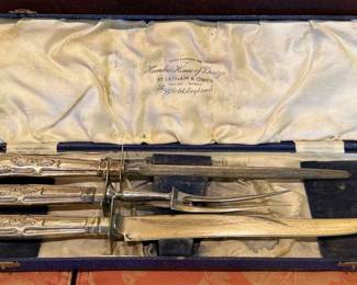 Antique LATHAM OWEN Silver Carving Set