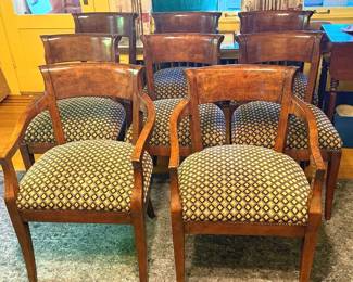 A Set of Upholstered Wood Side Chairs
