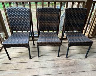 set of four outdoor dining chairs