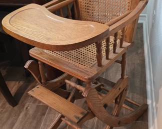 Vintage High Chair that turns into a rocker.