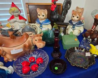 Vintage Cookie Jars - Carnival Glass