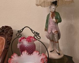 Brides Basket - Fenton Hobnail Vase - Other Porcelain Lamp