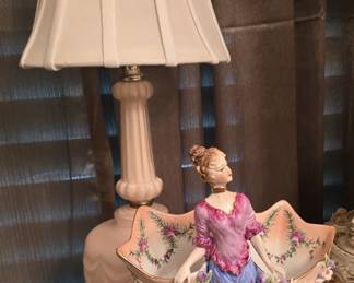 Limoges Figurine - Satin Glass Pink Lamp - We have 2