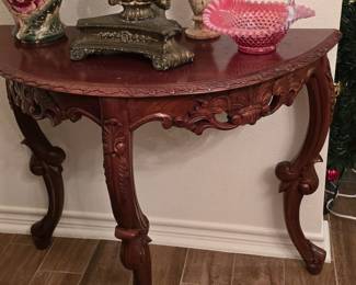 Half Moom Ornate Entry Table