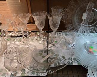 Cambridge Glass Etched Glass