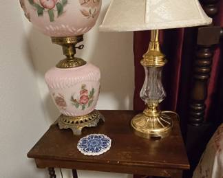 Other End Table - Crystal Lamp - Gone with the Wind Pink Lamp