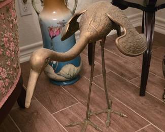Brass Crane - Antique Vase