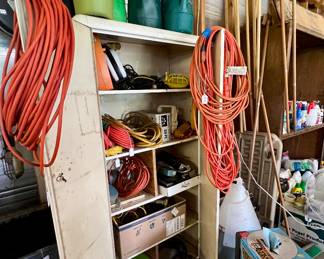 Cords, new brooms, watering cans