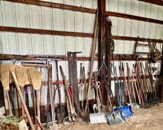 Brooms, lawn tools