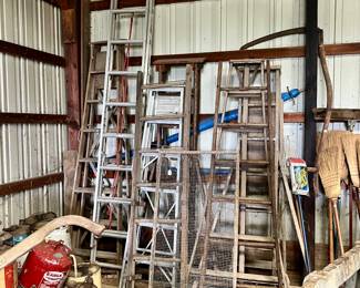 Ladders, vintage cans