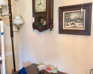 Small desk, clock
