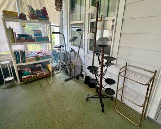 Plant stands, exercise bike