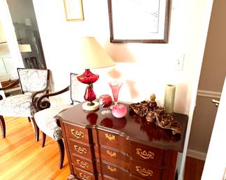 Cranberry Glass Lamp - Elegant Glass …