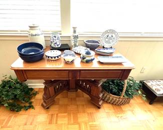 Rectangular Table - Blue & White 