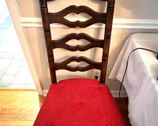 Red Fabric Upholstered Chair 