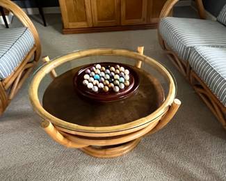 Rattan & Glass Coffee Table 