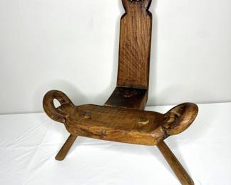 Antique Hand Carved 2 Piece Birthing Chair
