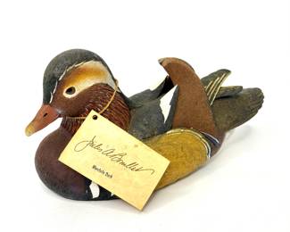 Hand Carved Mandarin Duck Duck Decoy by Jules A. Bouillet 2000 - 628/3500.   *Will Ship