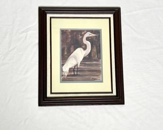 Framed EGRET Print by Evelyn Breland - Signed and Numbered #11/100